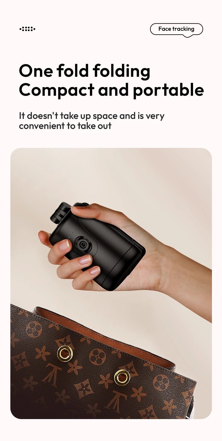 Automatic face tracking phone holder, foldable smart selfie stick, 360 ° rotating holder - Odopa Smart Shop
