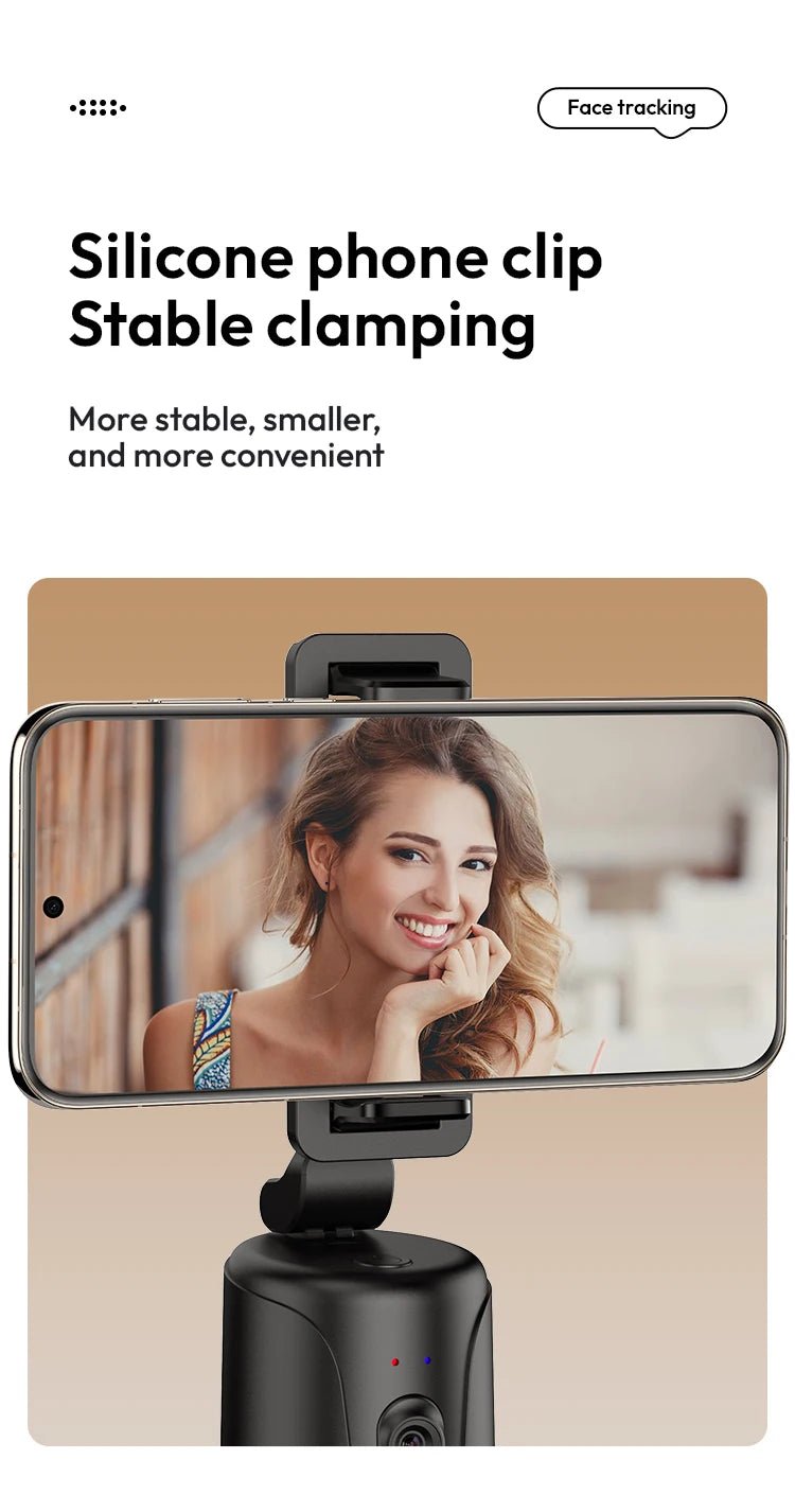 Automatic face tracking phone holder, foldable smart selfie stick, 360 ° rotating holder - Odopa Smart Shop