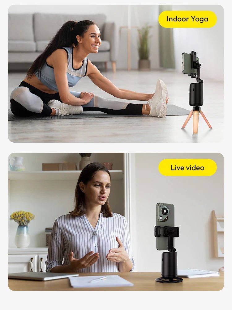 Automatic face tracking phone holder, foldable smart selfie stick, 360 ° rotating holder - Odopa Smart Shop