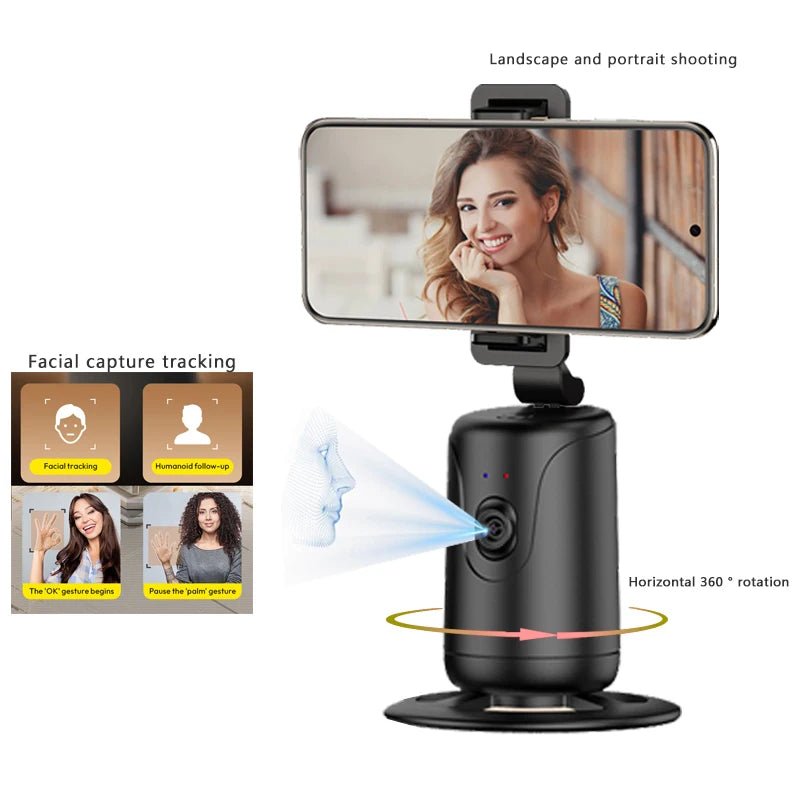 Automatic face tracking phone holder, foldable smart selfie stick, 360 ° rotating holder - Odopa Smart Shop
