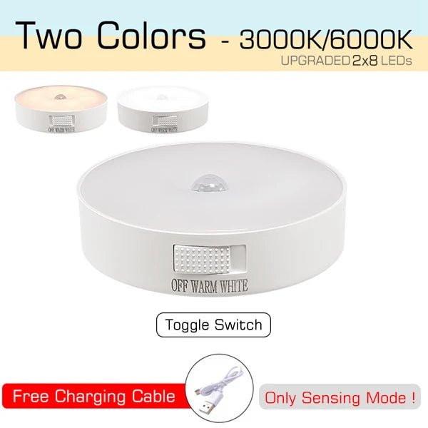 Motion Sensor Light USB Rechargeable Night Light LED Lamp for Kitchen Bedroom Stairs Hallway Cabinet Closet Wardrobe Nightlight - Odopa Smart Shop