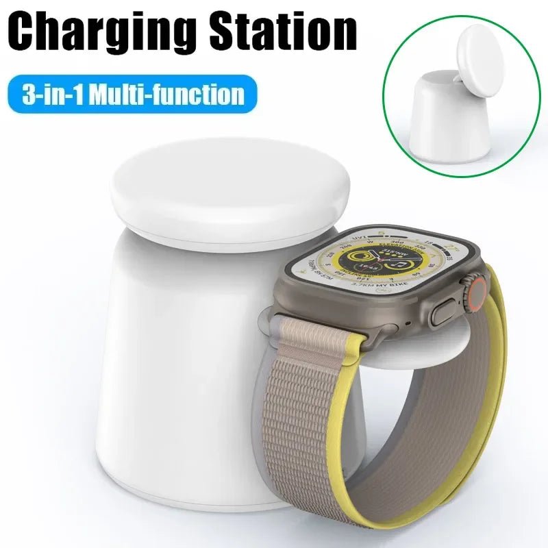 Wireless 3 in 1 Magnetic Fast Charger Stand For Magsafe iPhone 15 14 13 12 Pro Max Airpods IWatch 9 8 7 6 - Odopa Smart Shop
